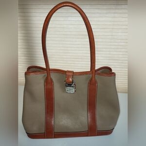 Dooney & Bourke Layla Tan and Brown Leather Tote Bag